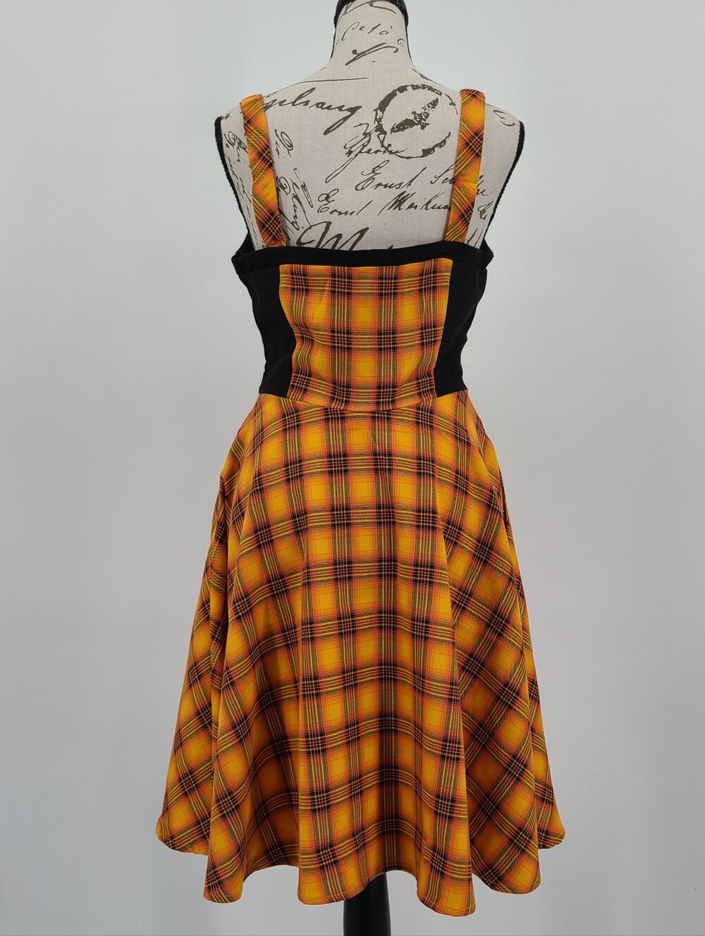 Unique Vintage's Orchid Bloom Plaid Corset Bodice Fit & Flare Midi Dress Size 8 - Picture 7 of 12